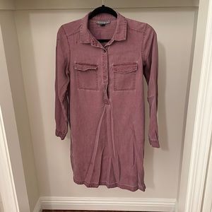 Sharagano, Pale blush burgundy, shirt dress, size S